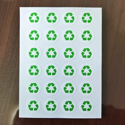 Étiquettes autocollantes en papier recyclable logo recyclable respectueux de l'environnement