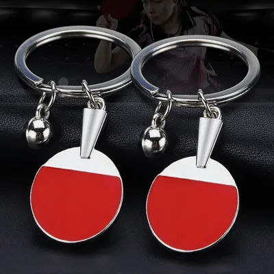 Porte-clés de balle de tennis de table de ping-pong porte-clés de chauve-souris de sport créatif