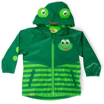 Western Chief Boys' Fritz Raincoat (Size 2T) Green/Frog, Synthetic