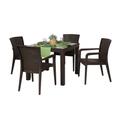 Alberta 5-Piece Dining Set-Brown - Hospitality Rattan RBO-ALBERTA-BRW-5DA