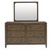 Progressive Furniture Inc. 6 Drawer 66" W Solid Wood Double Dresser w/ Mirror Wood in Brown | 74.5 H x 66 W x 18 D in | Wayfair B128-23/50