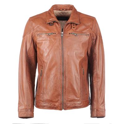 Lederjacke JCC "51195", Herren, Gr. 60, braun (cognac), Oberstoff: 100% Lammleder; Futter: 100% Polyester, mit Knopf, Jacken Image