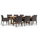 Winston Porter Badia Rectangular 8 - Person 99" Long Outdoor Dining Set w/ Cushions Wood/Teak in Brown/White | 99 W x 39.4 D in | Wayfair