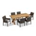 Winston Porter Donow Rectangular 6 - Person 87" Long Outdoor Dining Set w/ Cushions Wood/Teak in Brown/White | 87 W x 39.4 D in | Wayfair