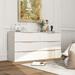 Willa Arlo™ Interiors Spada 6 Drawer 63" W Double Dresser Wood/Metal in Brown/White | 31.3 H x 63 W x 15.7 D in | Wayfair