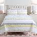 August Grove® Anya-Beth Blue/Yellow/Standard Cotton Reversible 2 Piece Quilt Set Cotton in White | Twin Quilt + Standard Sham | Wayfair