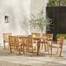 Loon Peak® Dolena Rectangular 6 - Person 66" Long Outdoor Dining Set w/ Cushions Wood in Brown | 66 W x 32 D in | Wayfair