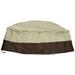 Fire Pit Cover Round-210D Oxford Cloth Heavy Duty Patio Outdoor Fire Pit Table Cover Round Waterproof Fits for 34/35/36 Inch Fire Pit Bowl Cover (36 Inch D x 24 Inch H Beige+Brown)