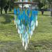 Blue Handworks Glass Wind Chime Deluxe Ocean Waterfall Wind Chimes for Outdoors 31.5in x 11in