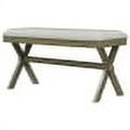 GIFFIH TOPMAX Farmhouse Rustic Wood Kitchen Upholstered Dining Bench Gray Green