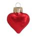 Shiny Finish Glass Christmas Heart Ornaments - 1.75" (50mm) - 56ct