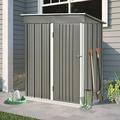 Outdoor Storage Shed BTMWAY 5 x3 Backyard Storage Shed Steel Garden Shed with Lockable Door Vents Metal Bike Tool Shed Storage House Vertical Storage Shed for Backyard Patio Lawn Brown R3126