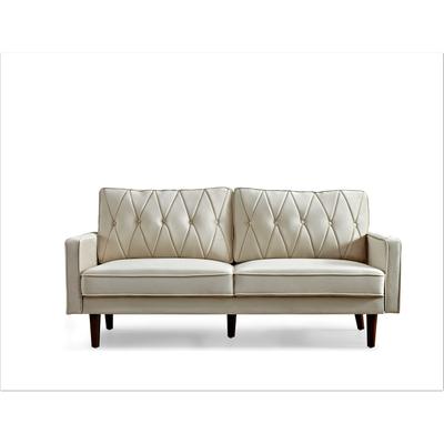 Feemster 69.3" Wide Velvet Tufted Cushion Back Sofa