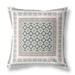 HomeRoots 18" X 18" White And Blue Floral Blown Seam Suede Throw Pillow