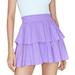 GHPKS Women s Short Pleated Skirt Sexy Flowy Party Mini Skirt Fashion Casual High Waist A-Line Ruffle Hem Tennis Skirt