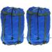 NUOLUX 2pcs Clothes Storage Pouch Portable Drawstring Stuff Sack Compression Bag Sleeping Bag Quilts Storage Bags for Camping Hiking (Blue 23x51cm)