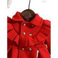 Plain Collar Pea Coat Long Sleeve Red Baby Coats (Baby s)