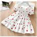 Dyfzdhu Girls Dress Chiffon Dress Princess Polka Sweet Baby Summer Lace Dot Ruffled Girl Children Girls Dress&Skirt