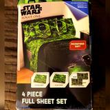 Disney Bedding | New Disney Star Wars Full Sheet Set | Color: Black/Green | Size: Full