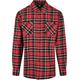 Langarmhemd URBAN CLASSICS "Herren Checked Roots Shirt" Gr. XXL, US-Größen, rot (red, black) Herren Hemden Langarm