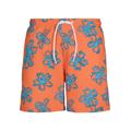 Badeshorts URBAN CLASSICS "Herren Floral Swim Shorts" Gr. XL, US-Größen, orange Herren Badehosen Badeshorts