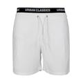 Badeshorts URBAN CLASSICS "Herren Two in One Swim Shorts" Gr. L, US-Größen, schwarz-weiß (wht, blk, wht) Herren Badehosen Badeshorts