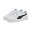 Sneaker PUMA "Carina 2.0 Sneakers Damen", Gr. 36, schwarz-weiß (weiß schwarz silber gray), Obermaterial: Textil, Synthetik, Kuhleder; Futter: Textil; Innensohle: Textil; Laufsohle: Gummi, Schuhe