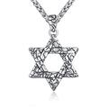 ADMETUS Star of David Necklace for Men Sterling Silver Crack Star of David Necklace Talisman Estrella de David Jewish Star of David Pendant Jewellery Gifts for Men