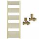 Myhomeware 500mm Wide Gold Heated Bathroom Towel Rail Radiator With Valves For Central Heating UK (With Valves, 500 x 1600 mm (h))