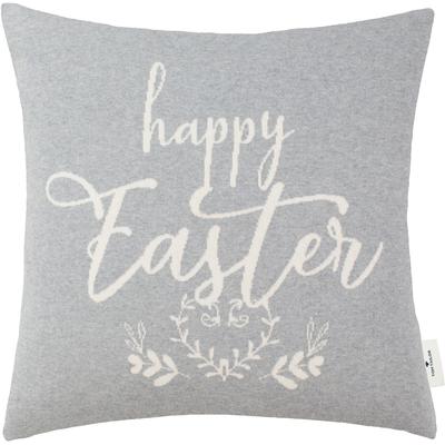 Kissenbezüge TOM TAILOR HOME "Happy Easter", grau (hellgrau, steingrau), B:45cm L:45cm, Baumwolle, Obermaterial: 100% Baumwolle, Kissenbezüge, aus weicher Baumwolle Image