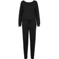 Jumpsuit URBAN CLASSICS "Urban Classics Damen Ladies Long Sleeve Terry Jumpsuit" Gr. S, US-Größen, schwarz (black) Damen Overalls