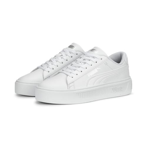„Sneaker PUMA „“Smash Platform v3 Sneakers Damen““ Gr. 37.5, weiß (white silver metallic) Schuhe Sneaker“