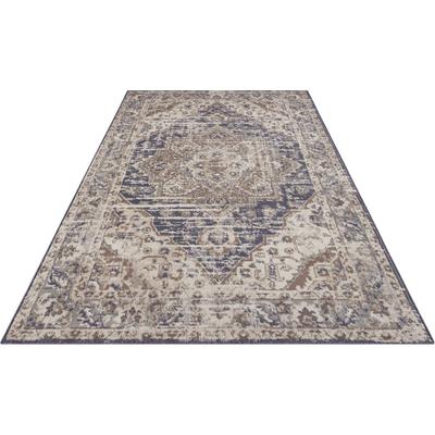 Teppich HANSE HOME "Sand", blau (creme,blau), B:200cm H:8mm L:280cm, Polypropylen (PP), Teppiche, Kurzflor, Läufer, Orient, Vintage, Wohnzimmer, Schlafzimmer, Esszimmer Image