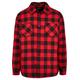 Langarmhemd URBAN CLASSICS "Herren Padded Check Flannel Shirt" Gr. XXL, US-Größen, schwarz (black, red) Herren Hemden Langarm