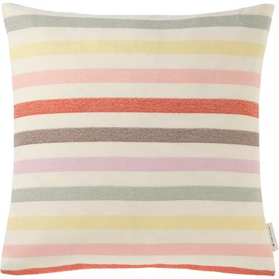 Kissenbezüge TOM TAILOR HOME "Pastel Stripe", gelb (gelb, rot), B:45cm L:45cm, Baumwolle, Leinen, Polyester, Obermaterial: 62% Baumwolle, 19% Leinen, 19% Polyester, Kissenbezüge, in frischen Farben Image