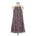 American Eagle Outfitters Casual Dress - A-Line Crew Neck Sleeveless: Burgundy Paisley Dresses - Women's Size X-Small - Print Wash