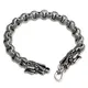 Unibabe-Bracelet tête de dragon en argent pur pour homme optique vintage rond croix argent