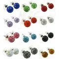 Perles de boule disco mélangées en acier inoxydable perles de cristal multicolores boucles