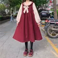 QWEEK – robe Lolita japonaise douce Style Kawaii col marin doux à volants manches longues pour