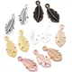 Breloques Plumes en Alliage de Zinc Boucle d'Oreille Bracelet Accessoires de Bijoux DIY 6