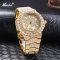 Ice Out-Montre en acier inoxydable pour homme Full Diamond Bling Top Brand Fashion Automaitc