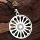QIMING-Collier pendentif roue Chakra pour homme Ashoka Romani Bijoux viking Hospy Indian Roma