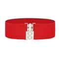 Ceinture élastique en cuir souple pour femmes large auto-agrippante Simple Vintage accessoires