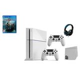 Sony PlayStation 4 500GB Gaming Console White 2 Controller Included with God of War BOLT AXTION Bundle Used
