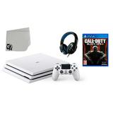 Pre-Owned Sony PlayStation 4 PRO Glacier 1TB Gaming Console White with Call Of Duty Black Ops 3 BOLT AXTION Bundle (Refurbished: Like New)