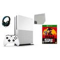 Pre-Owned Microsoft Xbox One S 500GB Gaming Console White with Red Dead Redemption 2 BOLT AXTION Bundle (Refurbished: Like New)