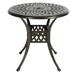 VIVIJASON 30.8 Patio Bistro Table Outdoor Dining Round Table Bronze Cast Aluminum Table with Umbrella Hole