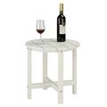 Ktaxon Outdoor Side Table 18 in Plastic End Table for Deck Garden Furniture White