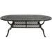 VIVIJASON Large Patio Dining Table Outdoor Oval Dining Table Fits for 6-8 Person Bronze Cast Aluminum Rustic Patio Table with Umbrella Hole for Balcony Porch and Deck