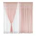 MPWEGNP 2 Panels Home Curtains Layered Solid Plain Panels And Sheer Sheer Curtains Window Curtain Panels 35 Construction Curtains for Boys Room Sheet Curtains